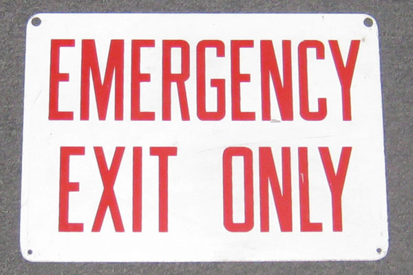 Sign-Emergency Exit Only, stock number S-0698