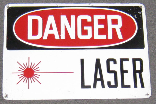 Sign-Danger X---- Laser, stock number S-0707