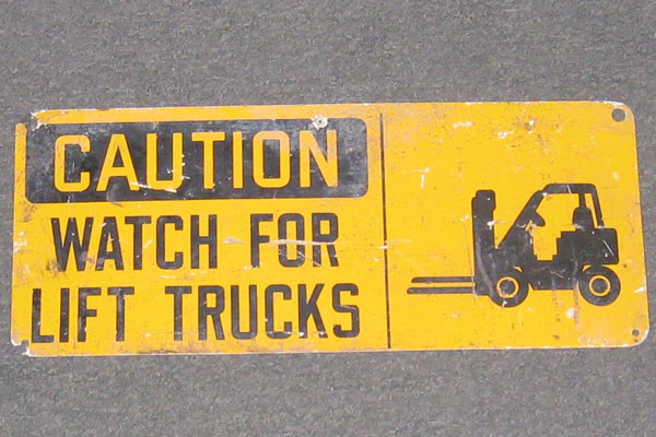 Sign-Caution Watch For Lift Trucks, stock number S-0736