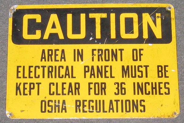Sign-Caution Area In Front Of Electrical Panel Must Be Kept Clear - 36 - OSHA, stock number S-0753