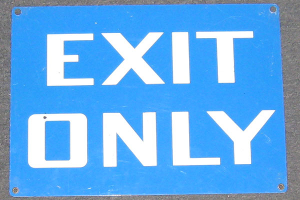 Sign-Exit Only, stock number S-0781