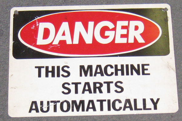 Sign-Danger This Machine Starts Automatically, stock number S-0806