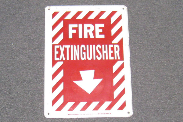 Sign-Fire Extinguisher, stock number S-0834a