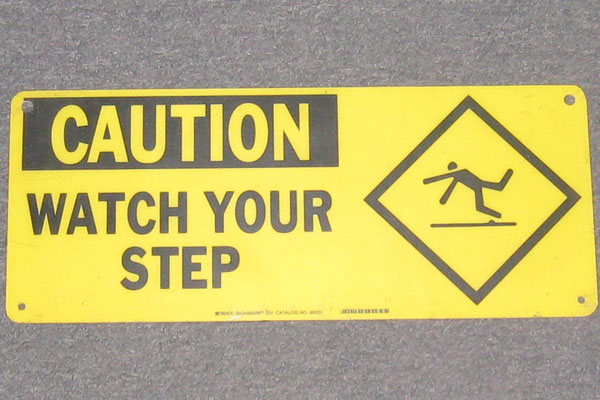Sign-Caution Watch Your Step, stock number S-0836