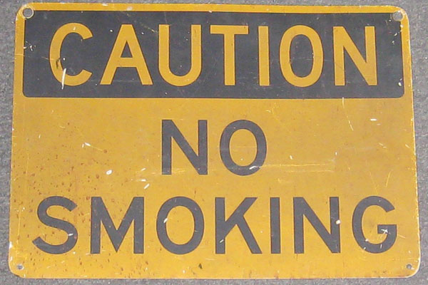 Sign-Caution No Smoking, stock number S-0865