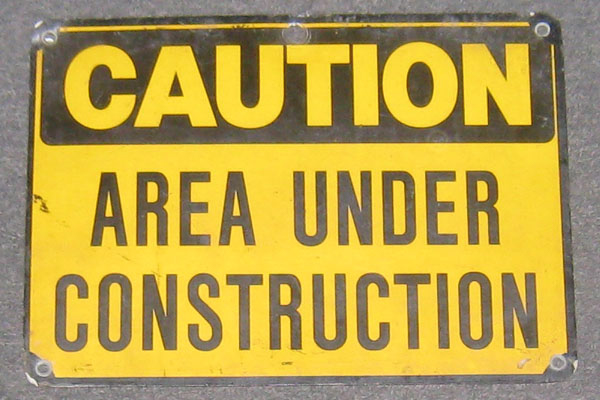 Sign-Caution Area Under Construction, stock number S-0872