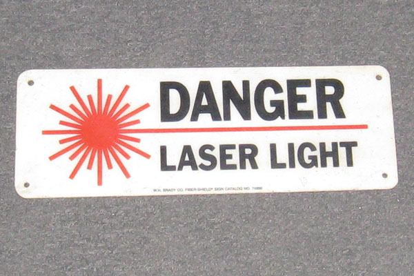 Sign-Danger X----Laser Light, stock number S-0877