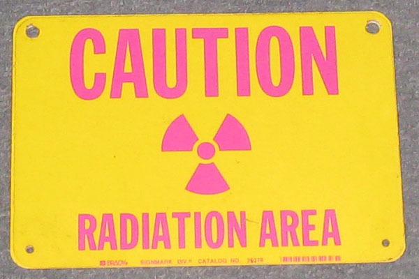 Sign-Caution Radiation Area, stock number S-0880