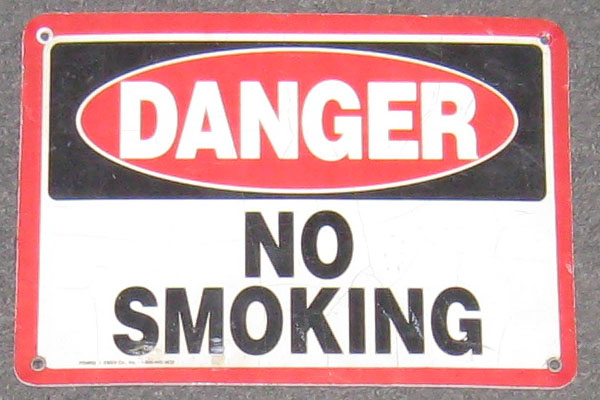 Sign-Danger No Smoking, stock number S-0881a