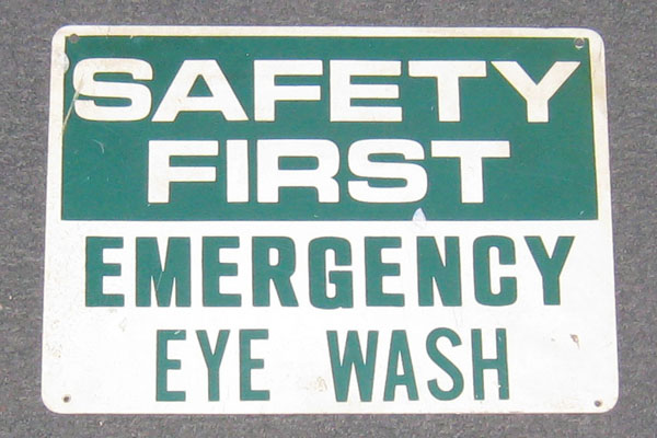 Sign-Safety First Eye Wash, stock number S-0884