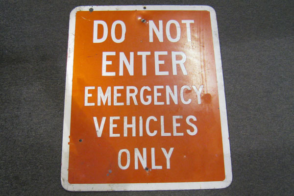 Sign-Do Not Enter Emergency Vehicles Only, stock number S-0898