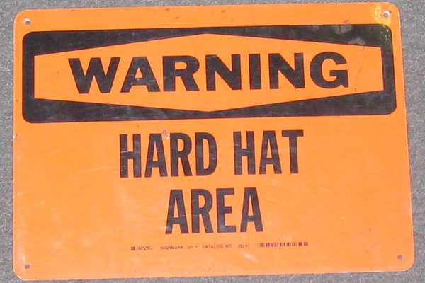 Sign-Warning Hard Hat Area, stock number S-0899