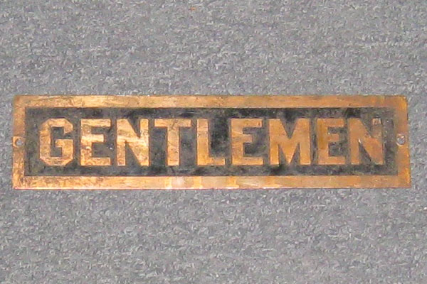 Sign-Gentleman, stock number S-0917