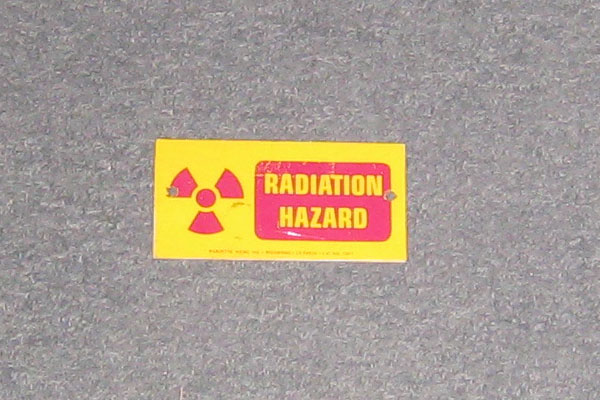 Sign-Radiation Hazard w/ radiation symbol, stock number S-0918