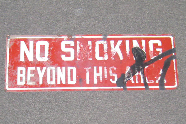 Sign-No Smoking Beyond This Area, stock number S-0923