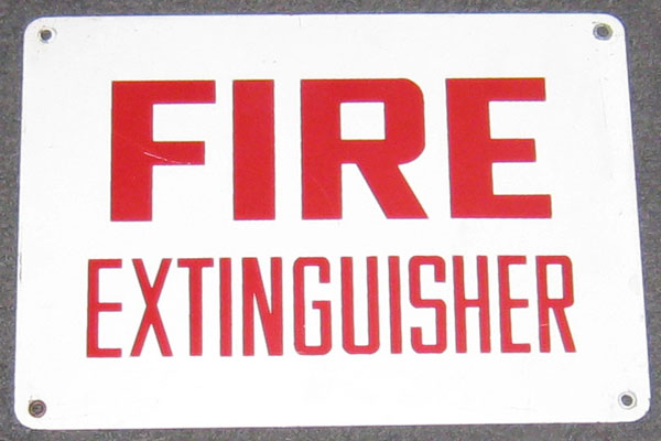Sign-Fire Extinguisher, stock number S-0953