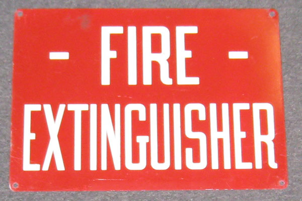 Sign-Fire Extinguisher, stock number S-0953a