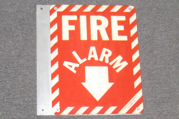 Sign-Fire Alarm V, stock number S-0993