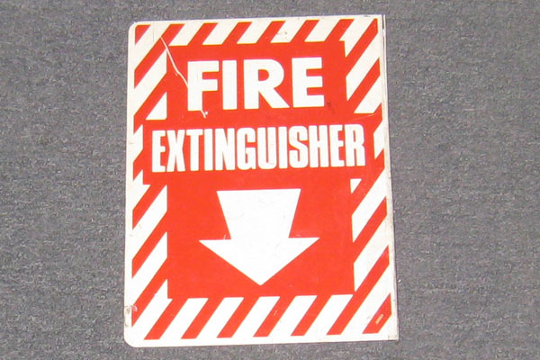 Sign-Fire Extinguisher V, stock number S-0995