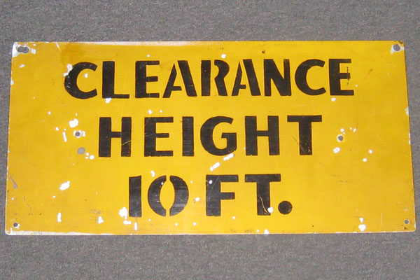 Sign-Clearance Height 10 Ft, stock number S-1009