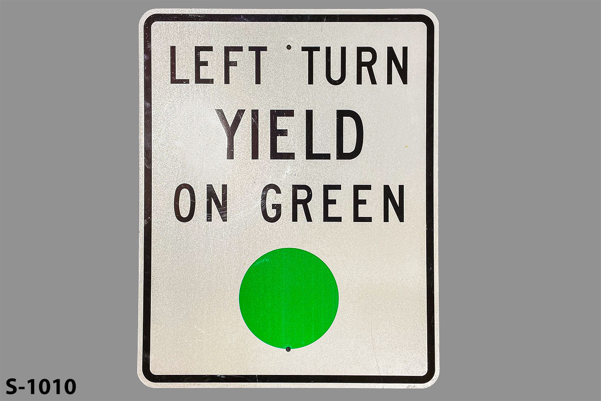 Sign-Left Turn Yield On Green, stock number S-1010