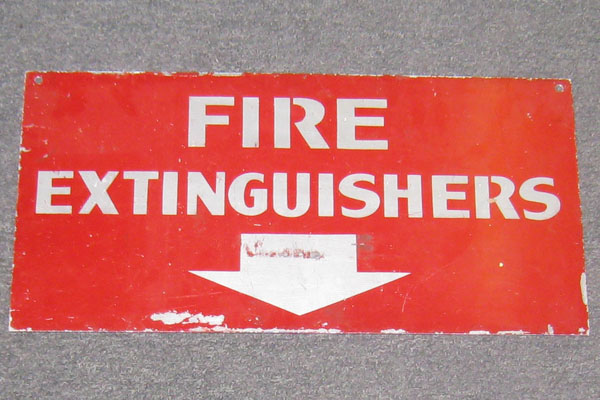 Sign-Fire Extinguishers V, stock number S-1022
