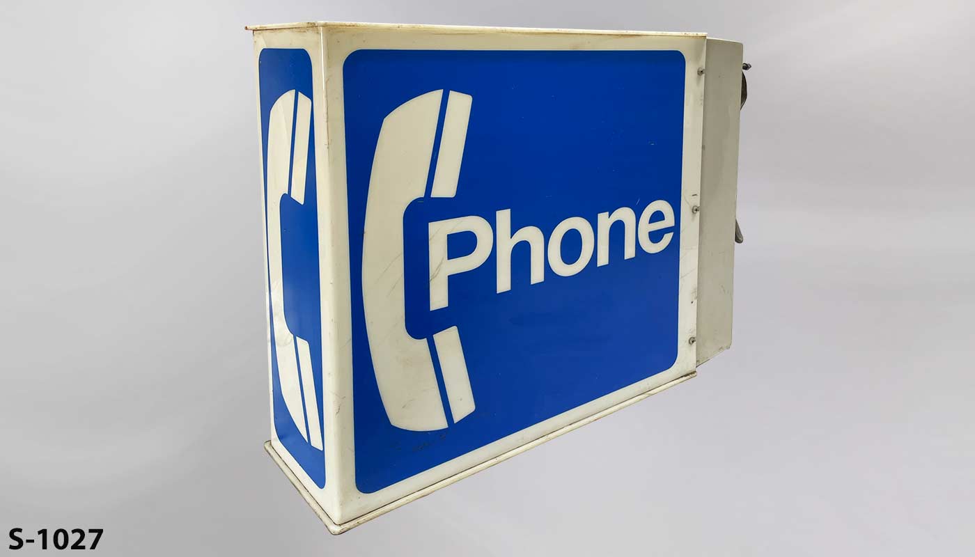 Sign-lighted-2 sided-"Phone" w/ symbol, stock number S-1027