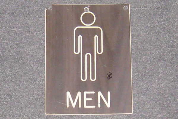 Sign-MEN w/ outline of male figure, stock number S-1054