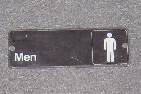 Sign-MEN w/ outline of male figure, stock number S-1056