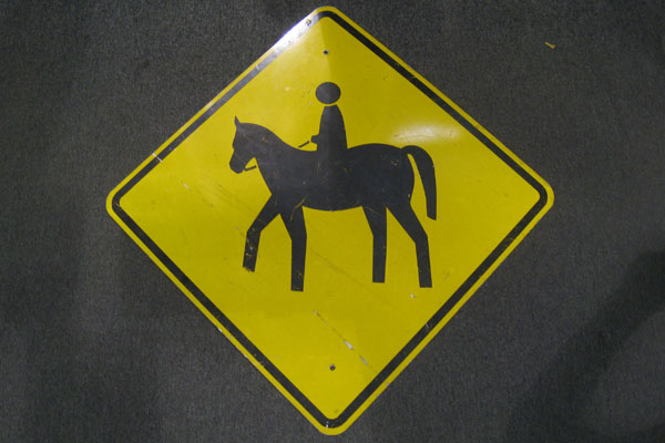 Sign-symbol of person riding a horse, stock number S-1063