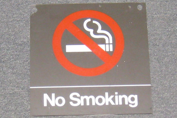 Sign-No Smoking - w/ international symbol for no smoking, stock number S-1066