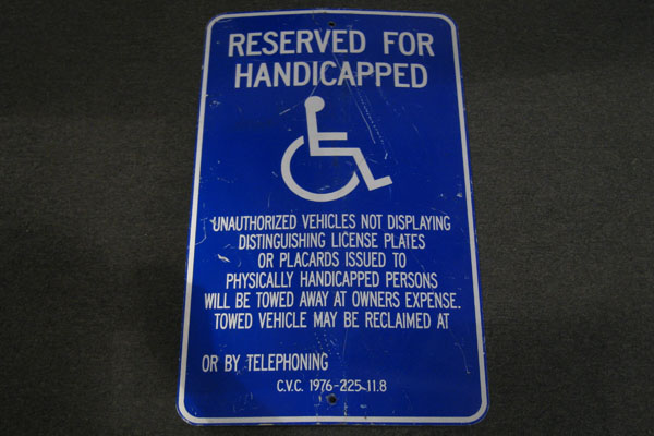 Sign-Reserved for Handicapped Unauthorized Vehicles Not Displaying, stock number S-1070