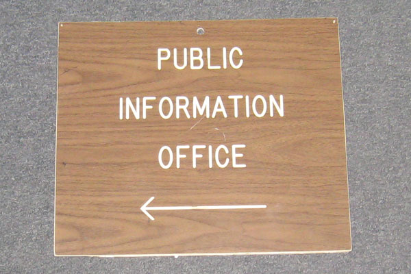 Sign-Public Information Office <----, stock number S-1098