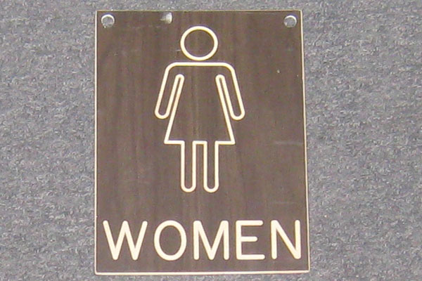 Sign-Women - w/ outline of female figure, stock number S-1104