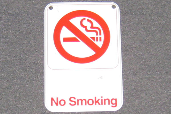 Sign-No Smoking - w/ international symbol for no smoking, stock number S-1128