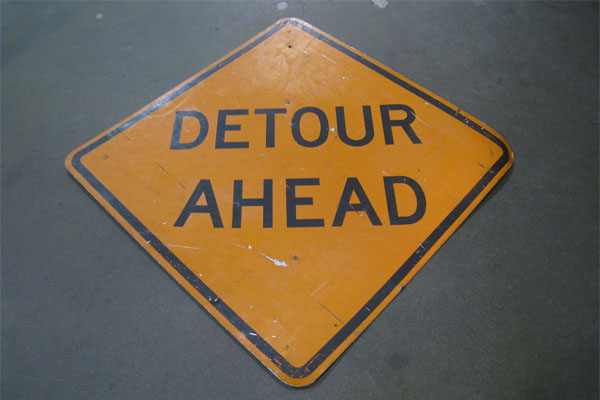 Sign-Detour Ahead, stock number S-1166