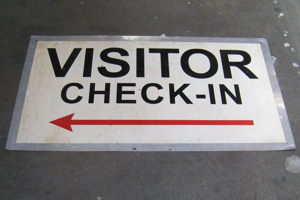Sign-Visitor Check-In, stock number S-1265