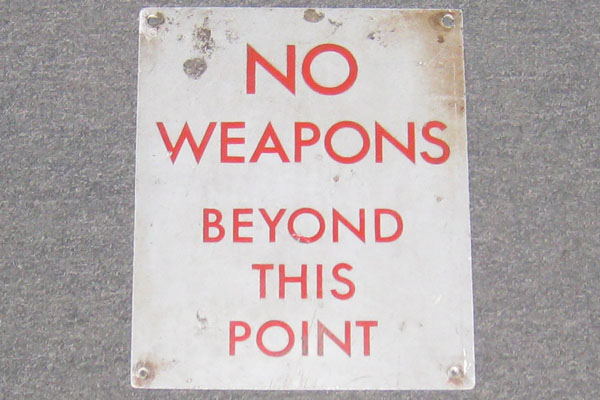 Sign-No Weapons Beyond This Point, stock number S-1291