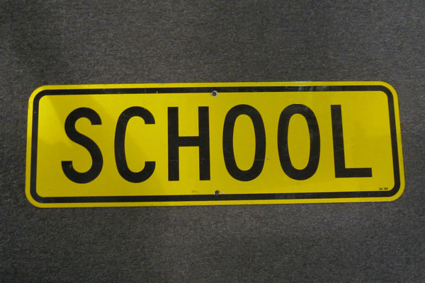 Sign-School, stock number S-1297