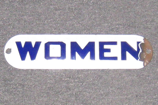 Sign-Women - blue/white - 10 x 2 - period, stock number S-1313