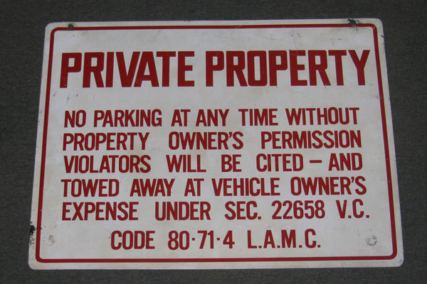 Sign-Private Parking No Parking At Any Time Without Property Owner's Permission, stock number S-1337