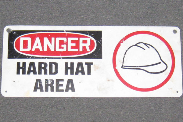Sign-Danger Hard Hat Area, stock number S-1349