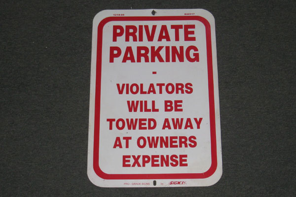 Sign-Private Parking Violators Will Be Towed Away At Owner's Expense, stock number S-1367