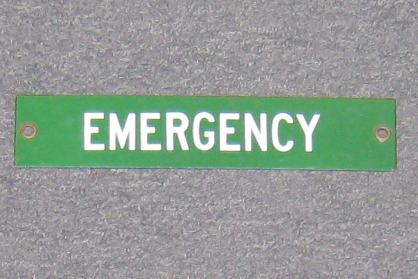 Sign-Emergency- 10 x 2, stock number S-1371
