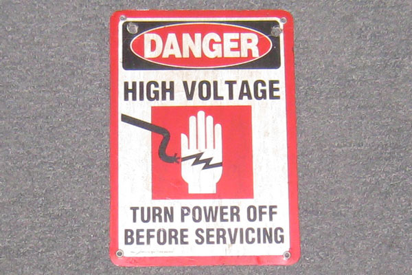 Sign-Danger High Voltage Turn Power Off Before Servicing, stock number S-1411