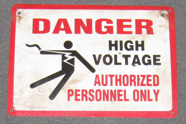 Sign-Danger High Voltage Authorized Personnel Only, stock number S-1414