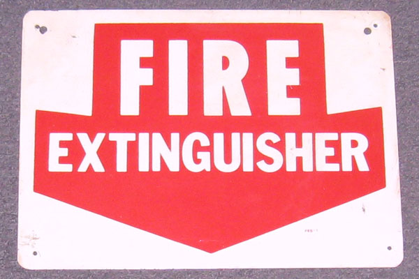Sign-Fire Extinguisher, stock number S-1420