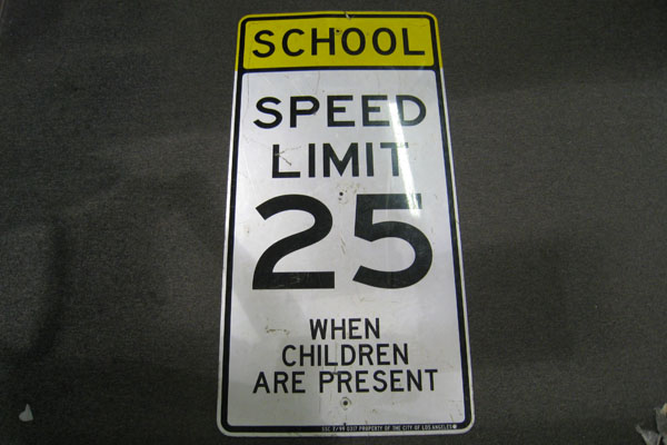 Sign-School Speed Limit 25 When Children Are Present, stock number S-1435