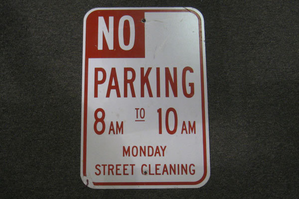 Sign-No Parking 8:am to 10:am Monday Street Cleaning, stock number S-1438m