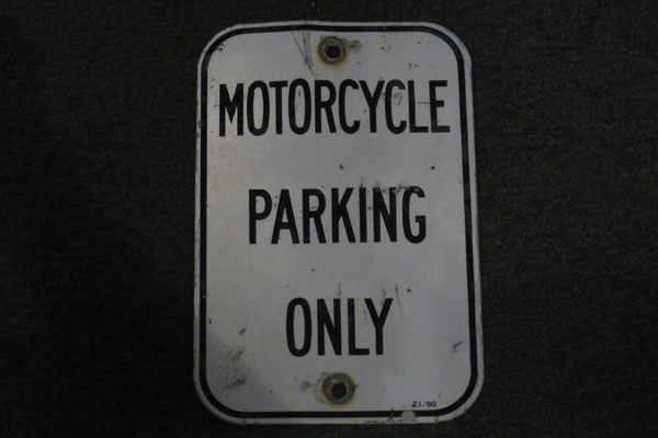 Sign-Motorcycle Parking Only, stock number S-1455